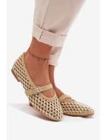 Dámské baleríny s krajkovým vzorem a kamínky Žluté Wilvessa Dámské baleríny s krajkovým vzorem a kamínky Žluté Wilvessa