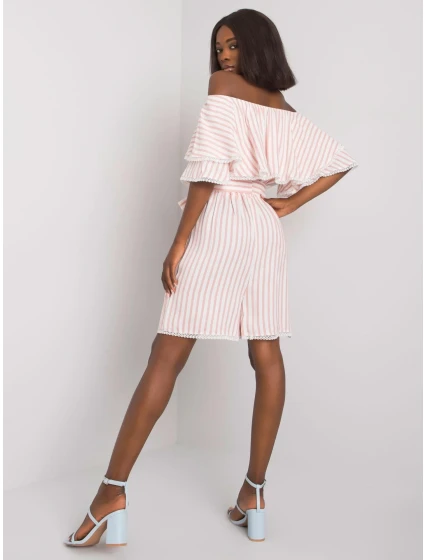 Šaty LK SK 507354.30P bílé a růžové Šaty LK SK 507354.30P bílé a růžové