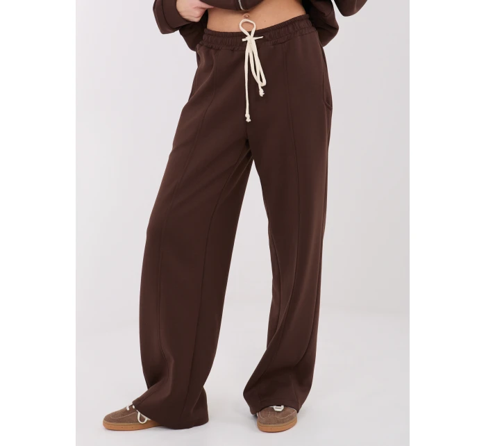 Spodnie SM SP model 21782576 ciemny brązowy - FPrice Spodnie SM SP model 21782576 ciemny brązowy - FPrice