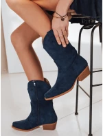 Dámské semišové kovbojské boty tmavě modré FashionStreet ZY1234