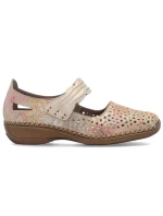 Dámská kožená prolamovaná obuv na suchý zip model 22021923 - Rieker