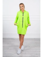 Zelené neonové šaty v barvě kravaty Zelené neonové šaty v barvě kravaty