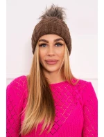 Fleecová kostkovaná čepice K226 mocca