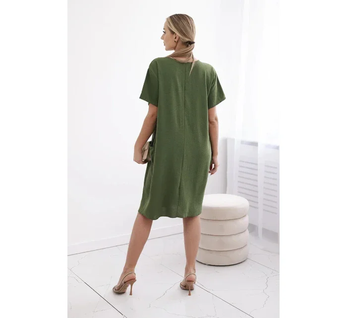 Šaty s kapsami a přívěskem jasně zelená Šaty s kapsami a přívěskem jasně zelená