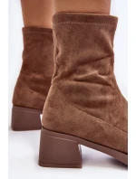 Dámské botky na nízkém podpatku hnědé model 21642131 - EVENTO Dámské botky na nízkém podpatku hnědé model 21642131 - EVENTO