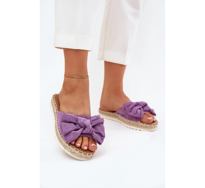 Dámské Sandály Na Platformě S Pletením A Mašlí Fialové Alpireda Dámské Sandály Na Platformě S Pletením A Mašlí Fialové Alpireda