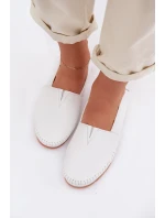 Kožené dámské polobotky model 22013910 Bílé - S.Barski Kožené dámské polobotky model 22013910 Bílé - S.Barski