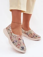 Semišové perforované dámské polobotky Multikolor Eliva