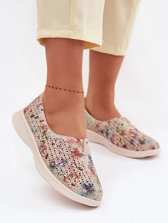 Semišové perforované dámské polobotky Multikolor model 22094959 - EVENTO