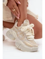 Dámské kožené tenisky GOE – zlaté Dámské kožené tenisky GOE – zlaté