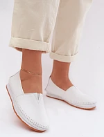 Kožené dámské polobotky LR61-7051 bílé - S.Barski