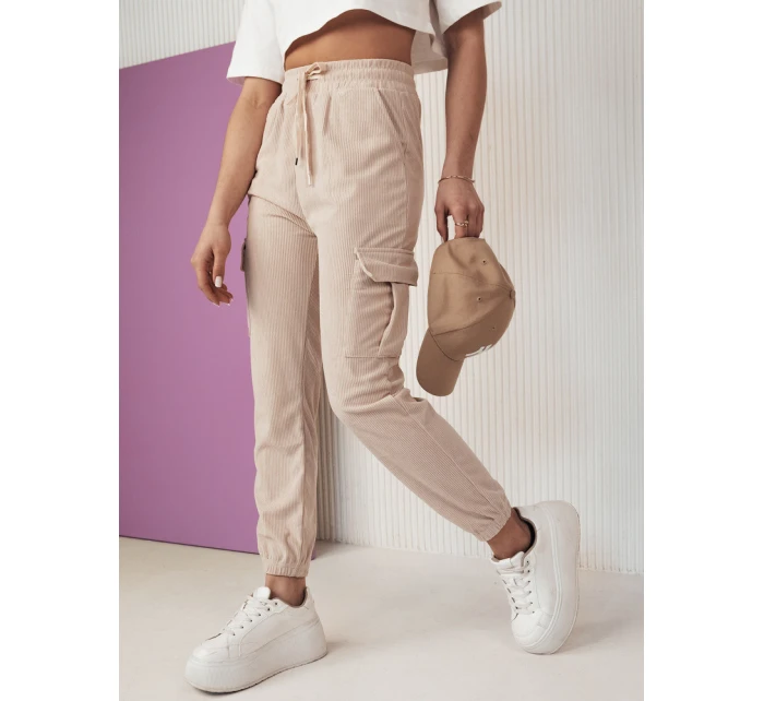 Dámské tepláky FLAYON béžové FashionStreet UY2059 Dámské tepláky FLAYON béžové FashionStreet UY2059