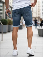 Spodenki męskie jeansowe z paskiem niebieskie model 22152753 - FashionStreet