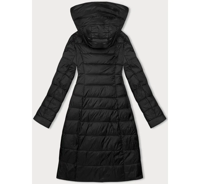Dlouhá černá dámská bunda s kapucí model 21247122 - Ann Gissy