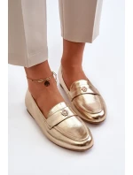Dámské mokasíny na ploché podrážce zlaté model 21653969 - EVENTO Dámské mokasíny na ploché podrážce zlaté model 21653969 - EVENTO