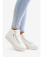 Zateplené Dámské Tenisky Se Švy Bílé Big Star OO274A479 Zateplené Dámské Tenisky Se Švy Bílé Big Star OO274A479