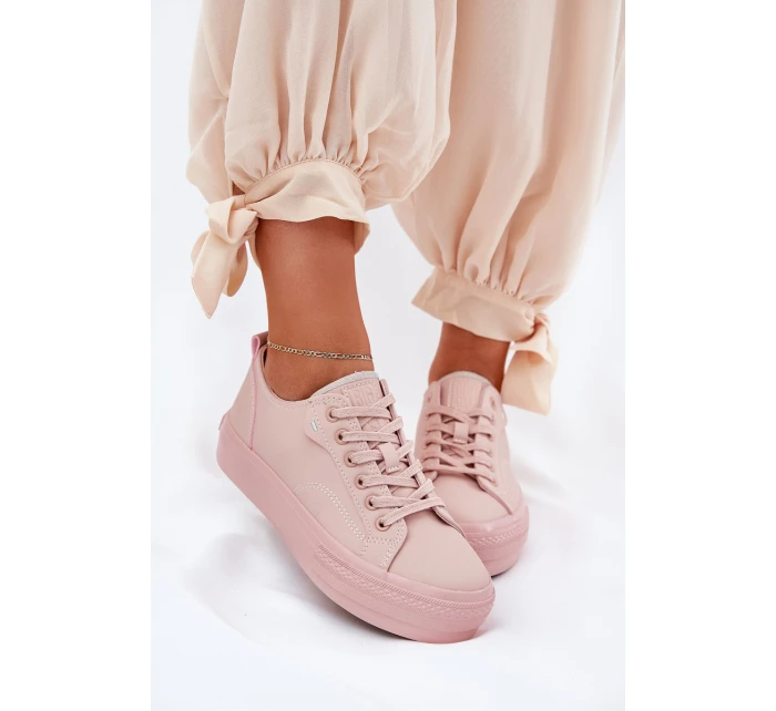 Dámské Tenisky Na Platformě Z Eko Kůže Big Star RR274A294 Růžové Dámské Tenisky Na Platformě Z Eko Kůže Big Star RR274A294 Růžové