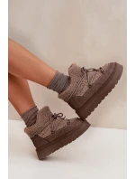 Dámské Sněhule Na Platformě S Kožíškem  Hnědé model 21705918 - Big Star Shoes