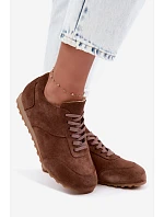 Barefoot tenisky z přírodního semiše model 22368250 hnědé - Zazoo Barefoot tenisky z přírodního semiše model 22368250 hnědé - Zazoo