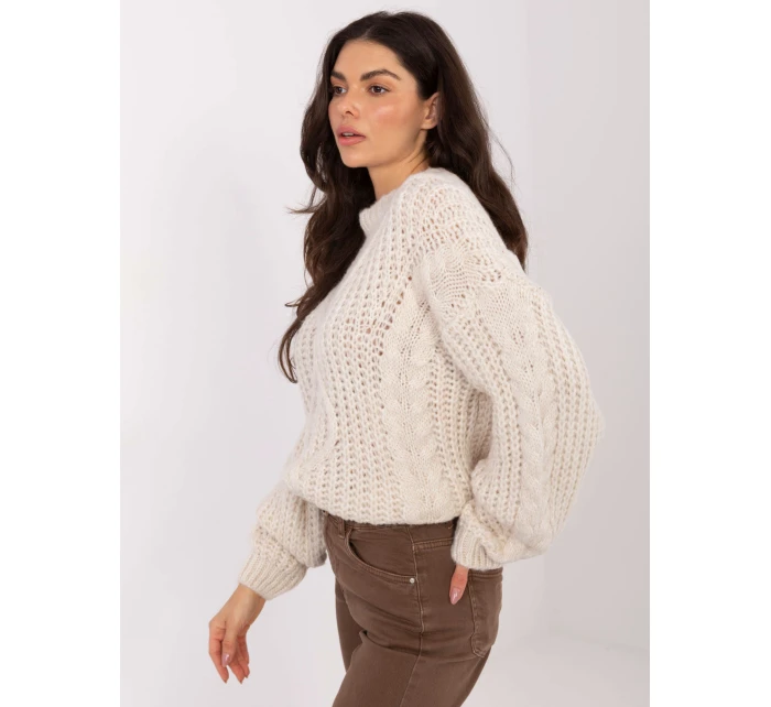 Sweter IN SW model 21789003 jasny beżowy - FPrice Sweter IN SW model 21789003 jasny beżowy - FPrice