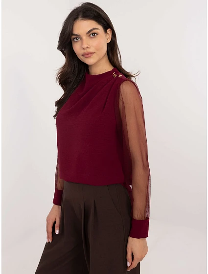 Bluzka MI BZ model 20619141 bordowy - FPrice Bluzka MI BZ model 20619141 bordowy - FPrice