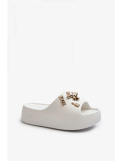 Pantofle model 21273601 bílé Step in style - SWEET SHOES