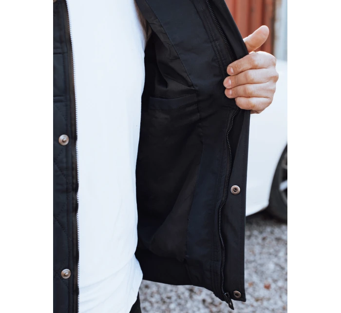 Pánská přechodná prošívaná bunda s kapucí FashionStreet navy blue TX5038