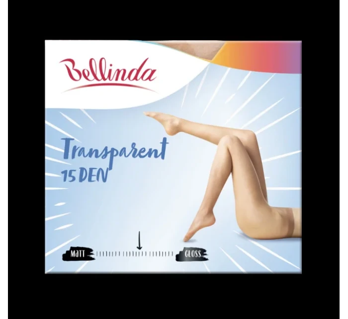 Průhledné punčochové kalhoty bez zesíleného sedu TRANSPARENT 15 DEN - BELLINDA - almond