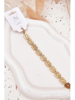 Nastavitelný dámský náramek se zirkony chirurgická ocel zlatá