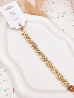 Nastavitelný dámský náramek se zirkony chirurgická ocel zlatá