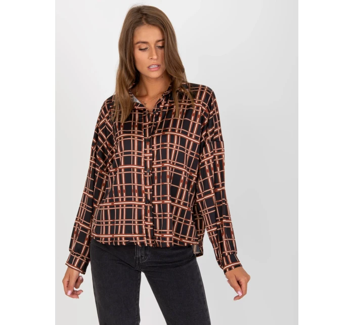 Košile EM KS model 17632669 černá a béžová - FPrice Košile EM KS model 17632669 černá a béžová - FPrice