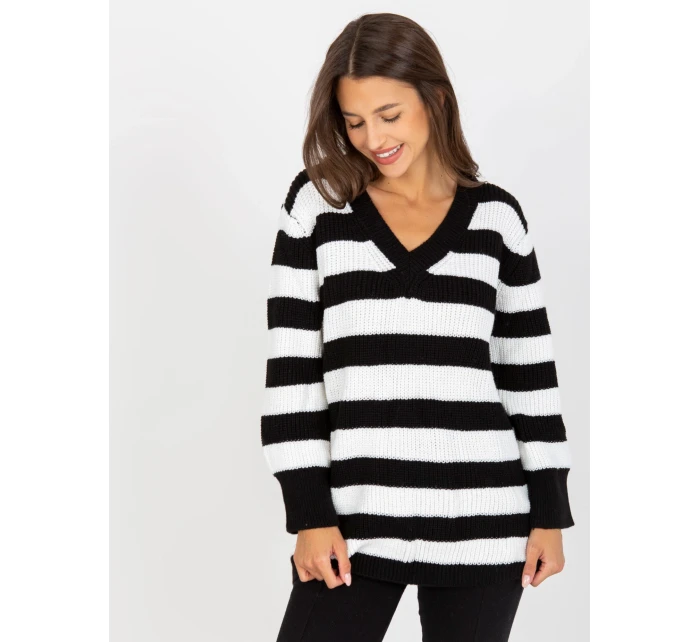Dámský svetr LC SW 8030 bílý a černý