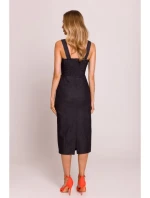 model 20970500 Džínové midi šaty grafitové - Moe