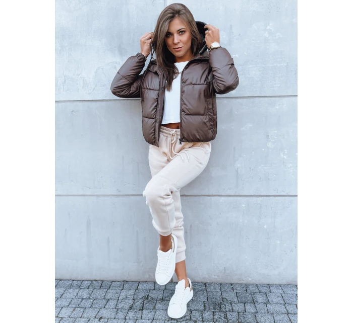 Dámská prošívaná bunda hnědá Dstreet model 21971044 - FashionStreet