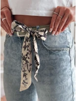 Dámské úzké džínové kalhoty s páskem modré Dstreet model 21985298 - FashionStreet