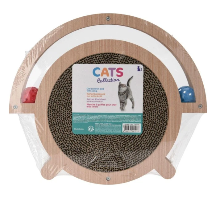 ŠKRABADLO PRO KOČKY INTERAKTIVNÍ HRAČKA DVA MÍČKY 39X33,5X4,5CM