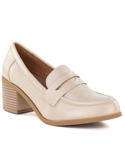 Dámské polobotky lords on heel beige M.Daszynski MR2201D-3A