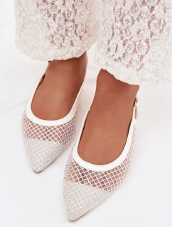 Síťované baleríny s patou bílé model 22032126 - Boto