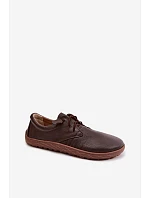 Kožené dámské polobotky Barefoot model 22074657 Čokoládové - Zazoo