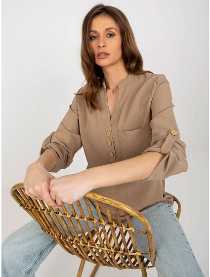 Košile WN KS model 18434802 tmavě lila - FPrice Košile WN KS model 18434802 tmavě lila - FPrice
