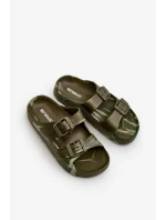 Lehké chlapecké pěnové pantofle s přezkami tmavě zelená Adirnaca Lehké chlapecké pěnové pantofle s přezkami tmavě zelená Adirnaca