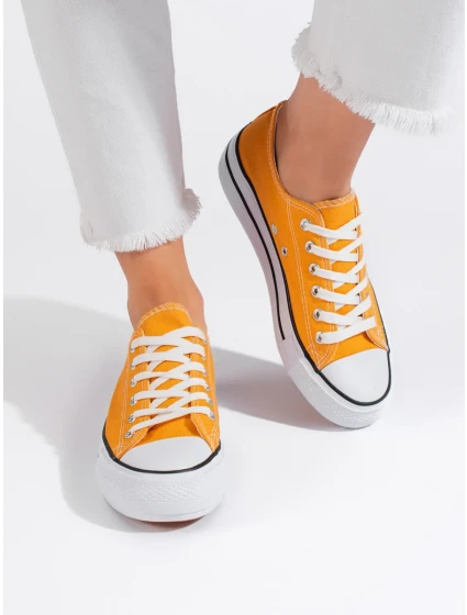 Trendy tenisky žluté dámské bez podpatku Trendy tenisky žluté dámské bez podpatku