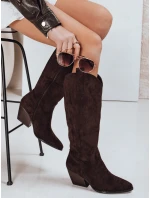 Dámské semišové kovbojské boty hnědé Dstreet model 21995233 - FashionStreet