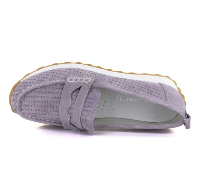 Fialové semišové kožené mokasíny Sergio model 22021867 - LEONE