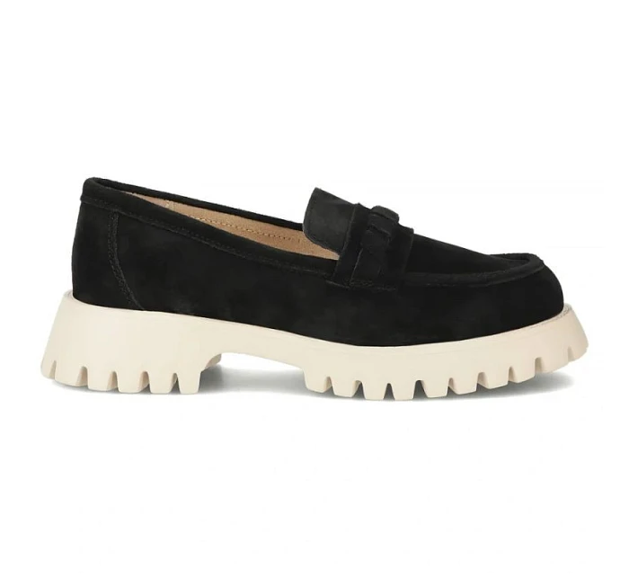 Dámské kožené polobotky semišové lordy černé Filippo DP7554 Dámské kožené polobotky semišové lordy černé Filippo DP7554