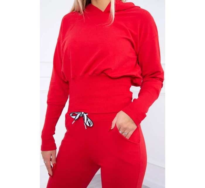 Komplet z szerokimi ściągaczami czerwony