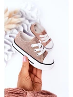 Dětské Brokátové Tenisky Růžové Zlato Bling-Bling Dětské Brokátové Tenisky Růžové Zlato Bling-Bling