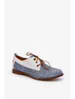 Dámské Kožené Polobotky Na Ploché Podrážce Maciejka 06461-17 Modré