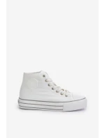 Zateplené dámské tenisky na platformě model 21675260 bílé - Big Star Shoes