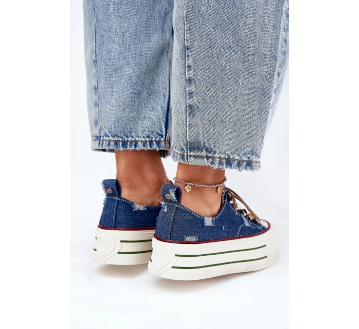 Dámské Tenisky Na Platformě GOE RR2N4103 Tmavě Modré Dámské Tenisky Na Platformě GOE RR2N4103 Tmavě Modré